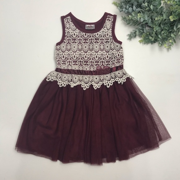 Beautees Other - Beautees | Maroon Lace & Tulle Dress